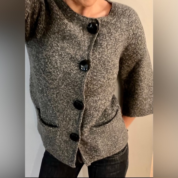 Wool blend AK petites button down sweater - Picture 15 of 16